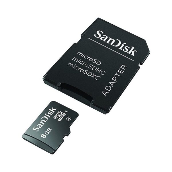 SanDisk micro SD card + adapter 8GB CLASS 4