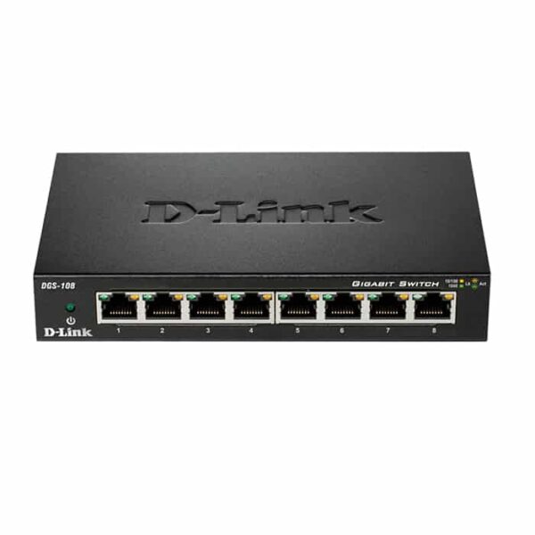 D-LINK 8 PORT 10/100/1000 BASE - T UNMANAGED GIGABIT DESKTOP SWITCH
