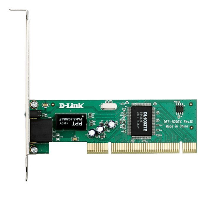 D-LINK FAST ETHERNET PCI LAN CARD : 32 bit 10/100 Mbps - DFE-520TX