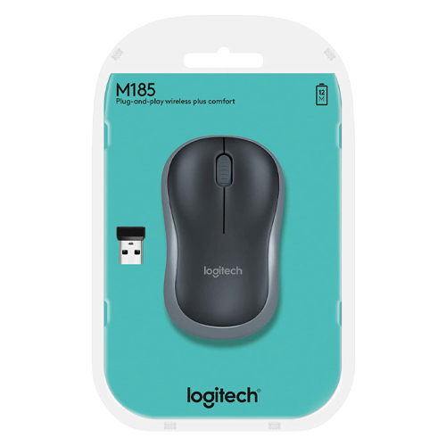Logitech M185 Wireless Mouse (Blue Grey or Graphite)