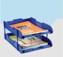 Office 2 Tiers Desk Letter Tray, Plastic File Tray/Magazine