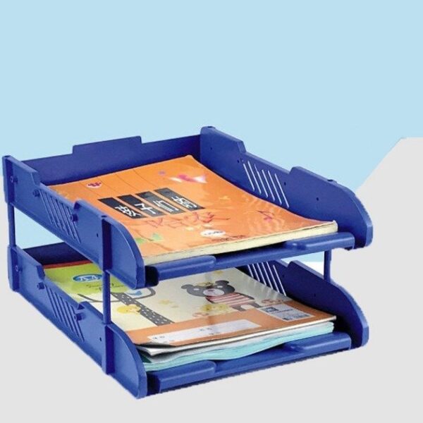 Office 2 Tiers Desk Letter Tray, Plastic File Tray/Magazine