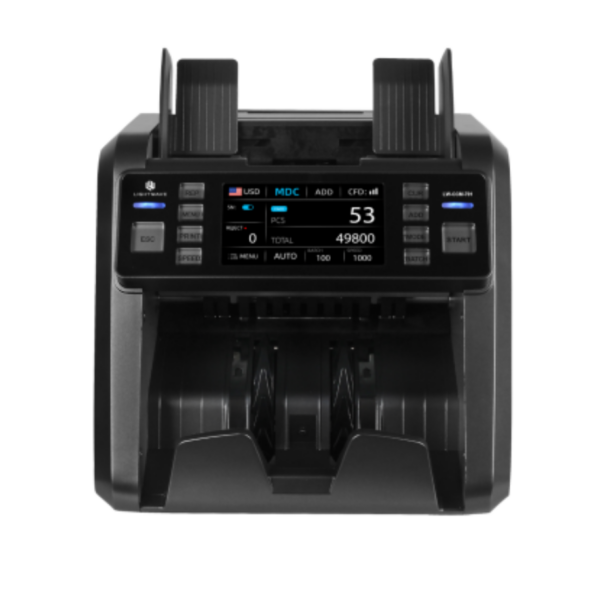 LIGHTWAVE TOUCHSCREEN 2 CIS CURRENCY COUNTING MACHINE WITH EXTERNAL DISPLAY BLACK COLOR LW-CCM-701