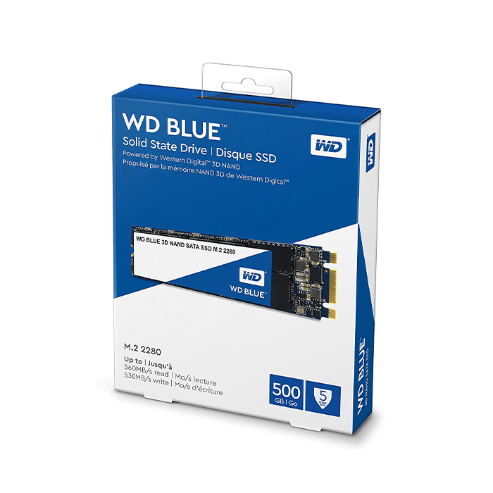 WD 500GB Blue 3D NAND Internal SATA III SSD 6GB/S M.2 2280