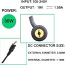 ACER 19V X 3.42A X 5.5 PIN 2.5 LAPTOP ADAPTOR